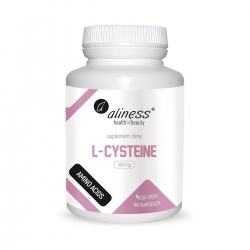 L-Cysteine 500 mg 100 kaps. ASTMA, PŁUCA, OSKRZELA Aliness 100 kaps.